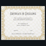 CERTIFICATE OF EXCELLENCE<br><div class="desc">Easy-to-customize Certificate Layout for any occassion</div>