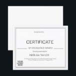 Certificate of Excellence Award Black White Logo<br><div class="desc">Personalised Black and White Certificate of Excellence Award Add Logo</div>