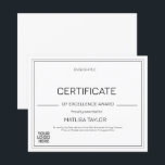 Certificate of Excellence Award Black White Logo<br><div class="desc">Personalised Black and White Certificate of Excellence Award Add Logo</div>