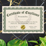 Certificate of Excellence, Customizable Award