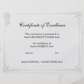 Certificate Of Excellence Flyer by mythology at Zazzle