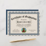 Certificate of Graduation Blue Customizable Logo