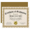 Certificate of Graduation Gold Customizable 8.5x11