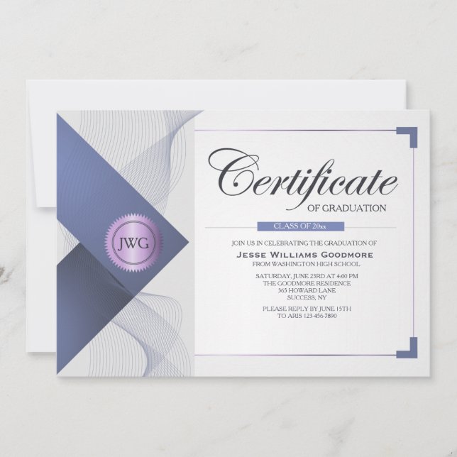 Certificate of Graduation Invitation (Front)