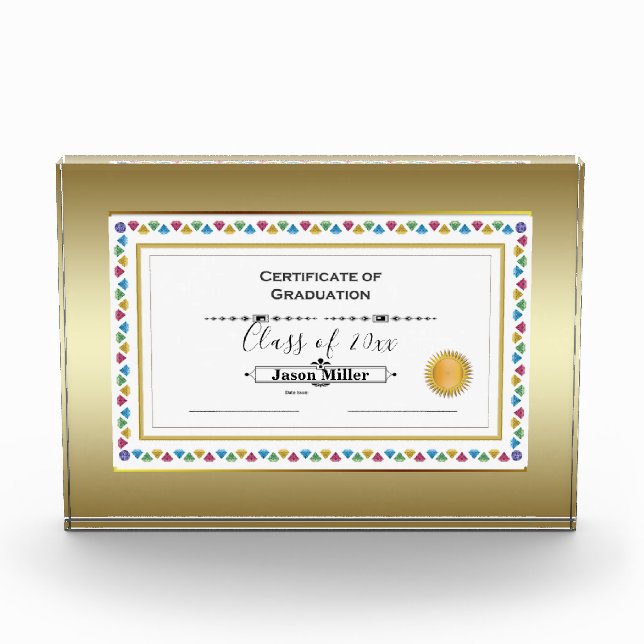 Certificate of Graduation Photo Block (Front)