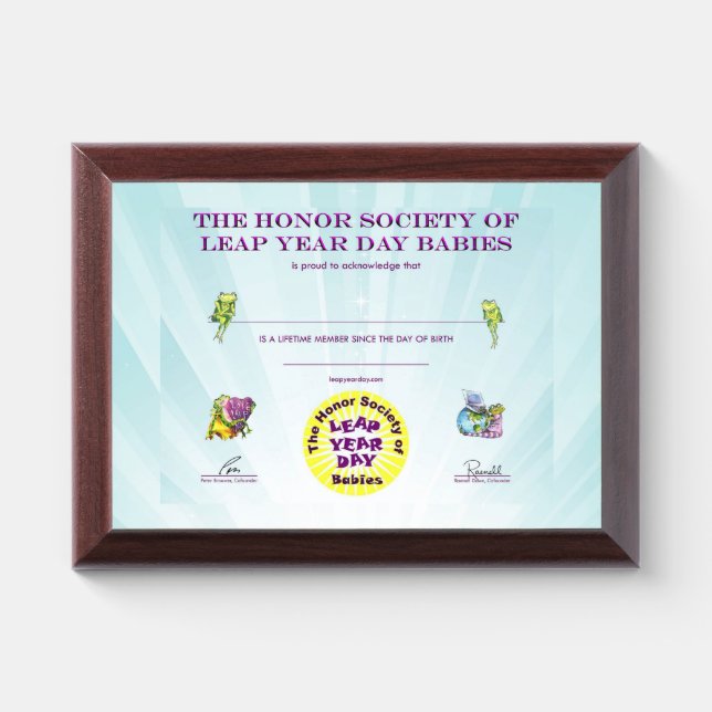 Certificate of Leapness Award Plaque (Horizontal)