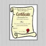 Certificate of Merit with Name & Reason for Award<br><div class="desc">A totally customisable certificate in the form of a medieval scroll for authenticity. Amend to add your own organisation,  the name of the recipient,  plus reason for the award. Every line is a template for your own wording.</div>