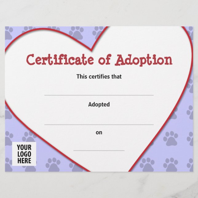 Certificate of Pet Adoption (Front)