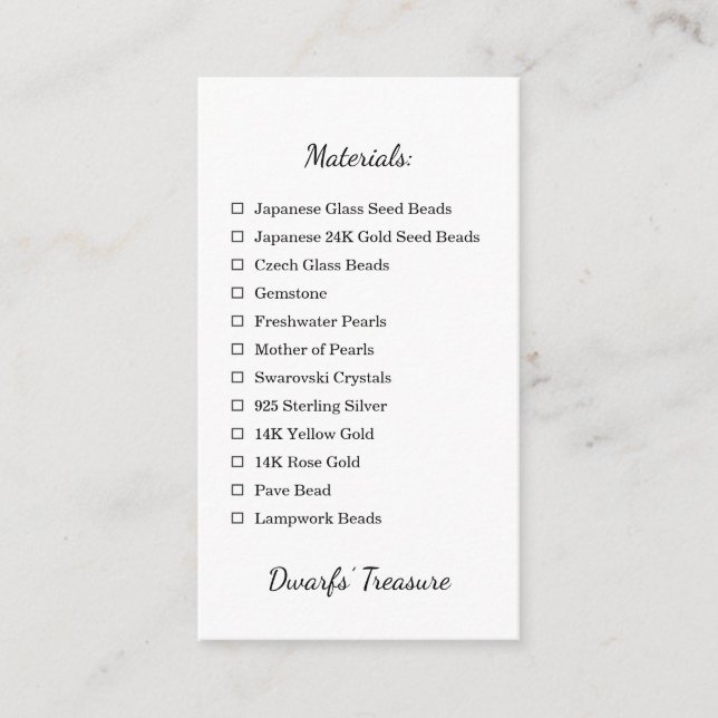 Certificate of product. Information details (Front)