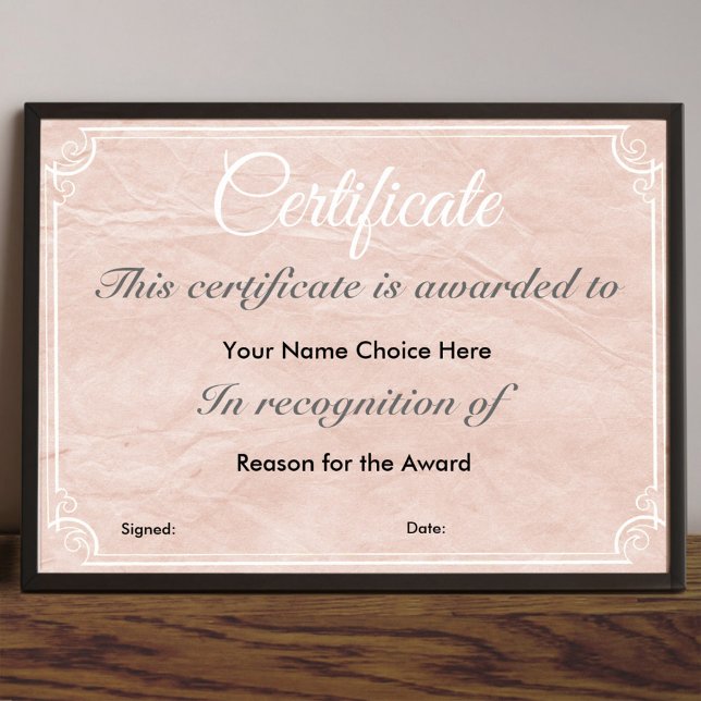 Certificate or Award Parchment Effect. Poster (Creator Uploaded)