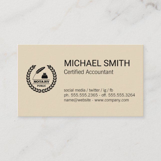 Certificate | Public Notary Logo (Front)