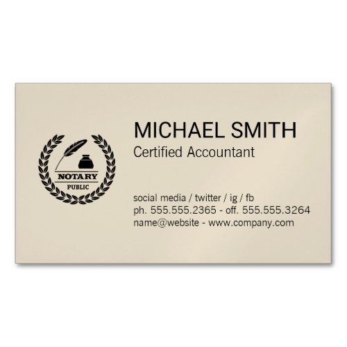 Certificate  Public Notary Logo Business Card Magnet