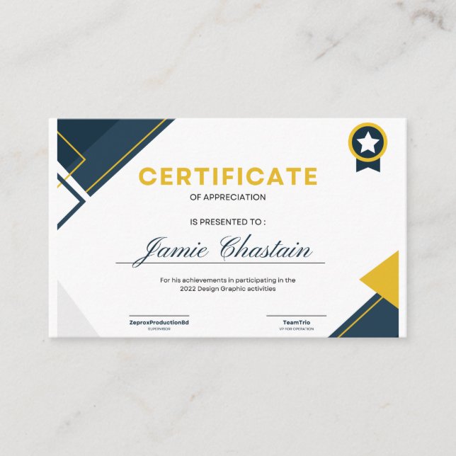 Certificate Template (Front)