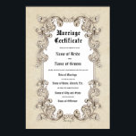 Certificate Wedding-Marriage-(Ornamental Keepsake) Poster<br><div class="desc">Certificate Wedding-Marriage: (Ornamental document Keepsake) Create a keepsake you will treasure forever. Commemorate your marriage with a personalized decorative certificate that contains expressions of love as well as the important information about your wedding ceremony. Document your special day with a memory that can be framed and displayed in your home...</div>