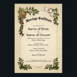 Certificate Wedding-Marriage-(Ornamental Keepsake) Poster<br><div class="desc">Certificate Wedding-Marriage: (Ornamental document Keepsake) Create a keepsake you will treasure forever. Commemorate your marriage with a personalized decorative certificate that contains expressions of love as well as the important information about your wedding ceremony. Document your special day with a memory that can be framed and displayed in your home...</div>