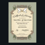 Certificate Wedding-Marriage-(Ornamental Keepsake) Poster<br><div class="desc">Certificate Wedding-Marriage: (Ornamental document Keepsake) Create a keepsake you will treasure forever. Commemorate your marriage with a personalized decorative certificate that contains expressions of love as well as the important information about your wedding ceremony. Document your special day with a memory that can be framed and displayed in your home...</div>