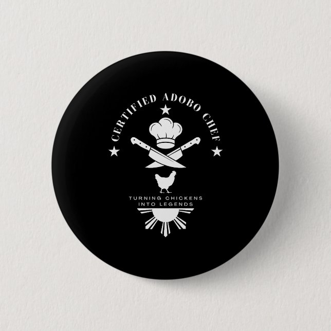 Certified Adobo Chef New Filino Graphics Statement Button (Front)