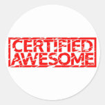 Certified Awesome Stamp Classic Round Sticker