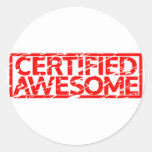 Certified Awesome Stamp Classic Round Sticker