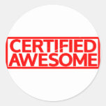 Certified Awesome Stamp Classic Round Sticker