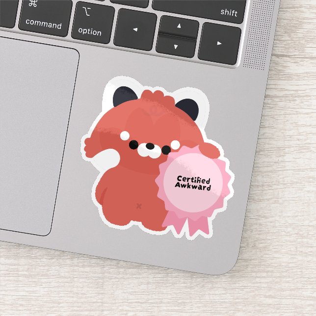 Certified Awkward Red Panda Sticker (Detail)