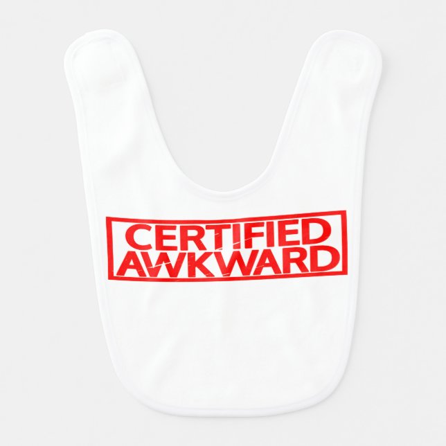 Certified Awkward Stamp Baby Bib (Front)
