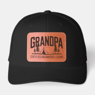 Certified Backwoods Legend Grandpa Camping Hiking Leather Patch Hat