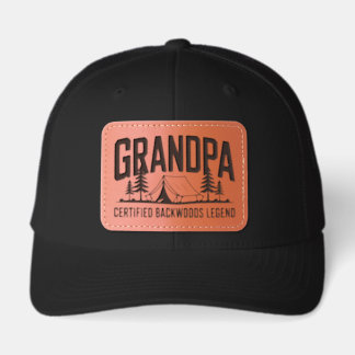 Certified Backwoods Legend Grandpa Camping Hiking Leather Patch Hat