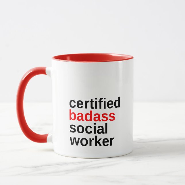 Certified Badass Social Worker Coffee Mug (Left)