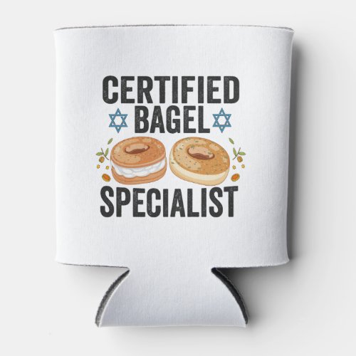 Certified Bagel Specialist Funny Jewish Hanukkah  Can Cooler