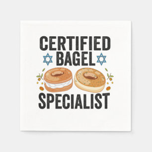 Certified Bagel Specialist Funny Jewish Hanukkah Napkins