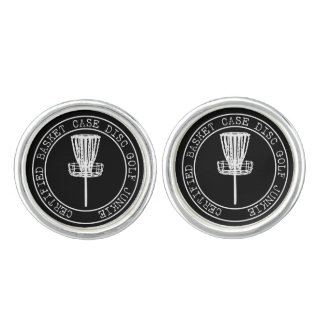 Certified Basket Case Disc Golf Junkie Cuff Links