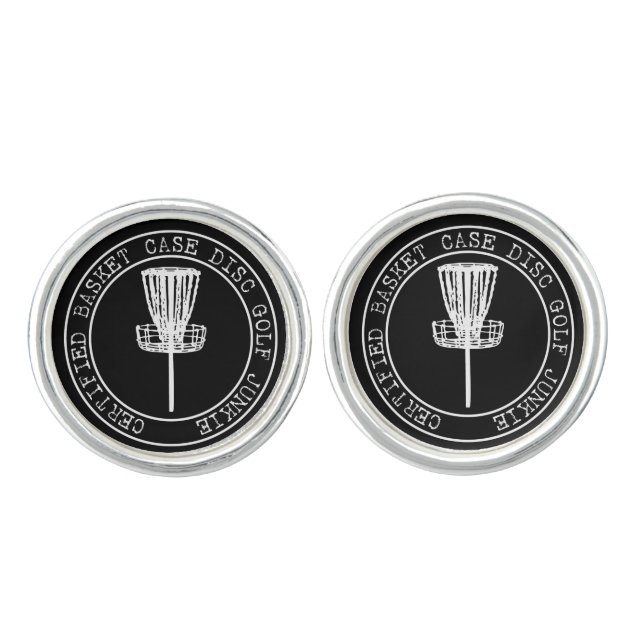 Certified Basket Case Disc Golf Junkie Cuff Links (Front)