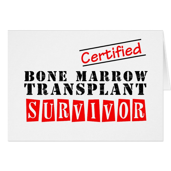 Certified Bone Marrow Transplant  Survivor (Red) Card