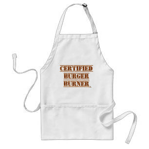 Certified Burger Burner Goofy BBQ Slogan Adult Apron