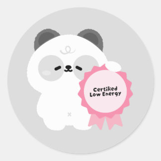 Certified Burnt Out Panda Classic Round Sticker