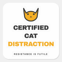 Certified Cat Distraction Funny Cat Sticker