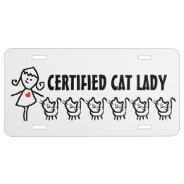 Certified Cat Lady License Plate