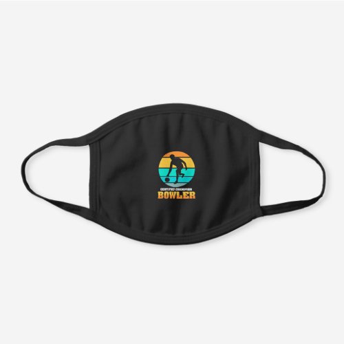 Certified Champion Bowler Retro Vintage Black Cotton Face Mask