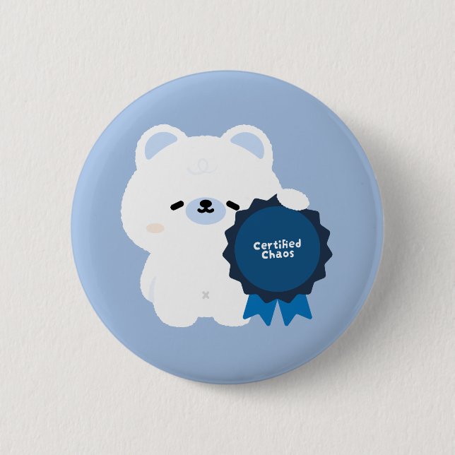 Certified Chaos Polar Bear Button (Front)