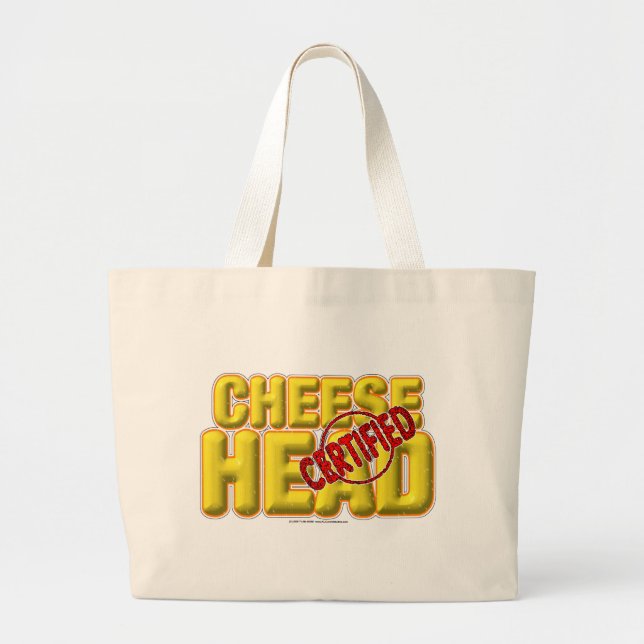 Certified CheeseHead Large Tote Bag (Front)