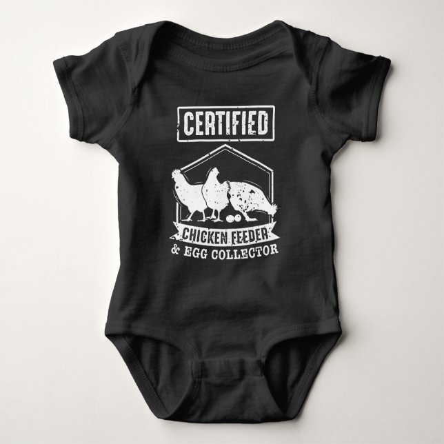 Certified Chicken Feeder and Egg Collector Baby Bodysuit (Front)