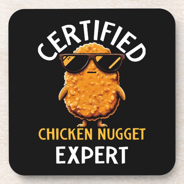 Certified Chicken Nugget Expert Beverage Coaster (Front)