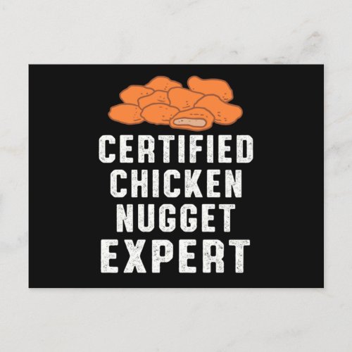 Certified Chicken Nugget Expert Chickens Fun Gift Postcard