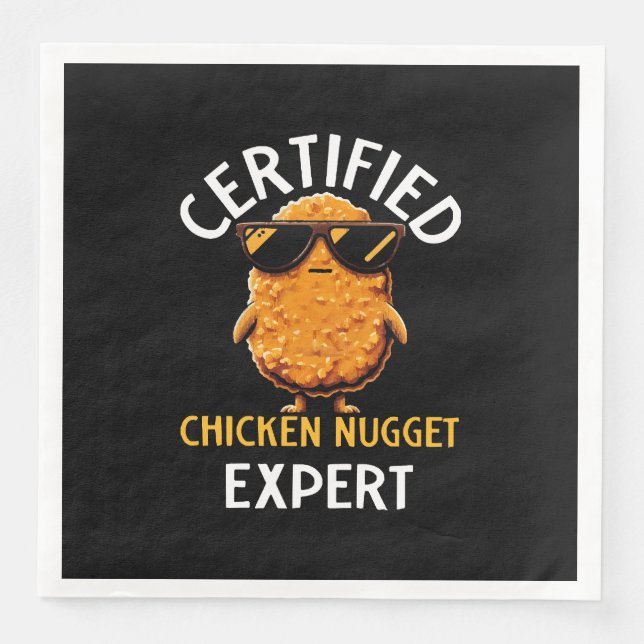  Certified Chicken Nugget Expert Paper Dinner Napkins (Front)