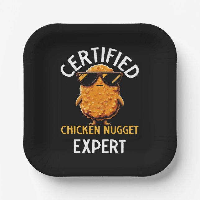  Certified Chicken Nugget Expert Paper Plates (Front)