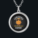 Certified Chicken Nugget Expert Silver Plated Necklace<br><div class="desc">Certified Chicken Nugget Expert</div>