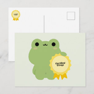 Certified Clingy Frog Holiday Postcard