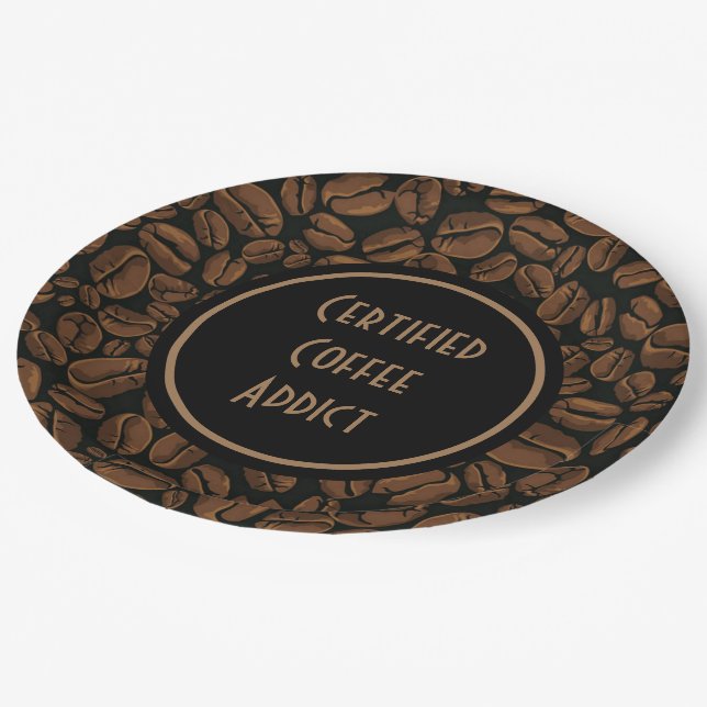 Certified Coffee Addict Paper Plates (Angled)