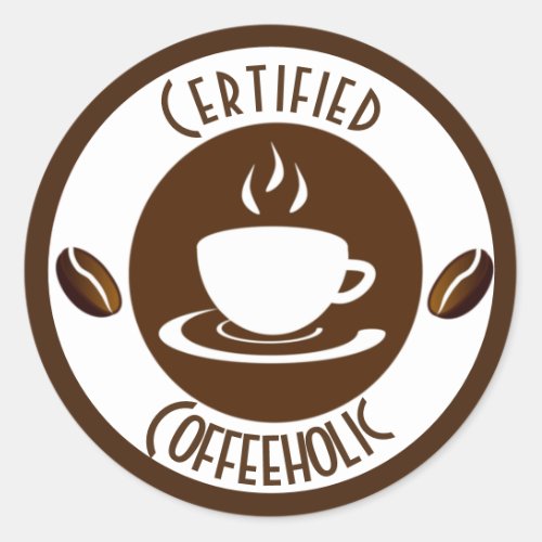 Certified CoffeeHolic Stamp Classic Round Sticker